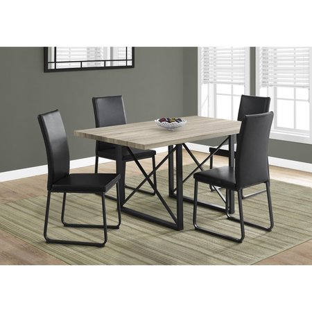 GFANCY FIXTURES 30 in. Particle Board, Hollow Core, MDF & Black Metal Dining Table GF2475838